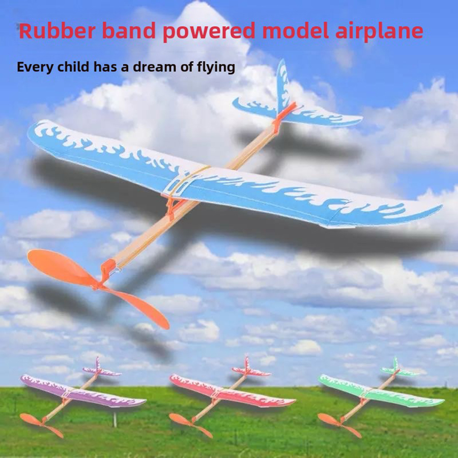 Outdoor Games For Kids - DIY Gummiband-Flugzeuge Angetriebenes Segelflugzeug-Set Flugspiele für