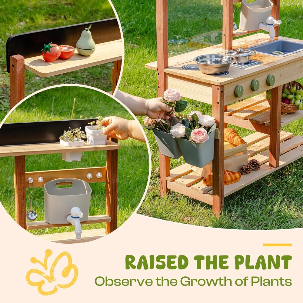 Kids Outdoor Wooden Playset - US-Versand: Holz-Schlammküche für Kinder – Outdoor-Spielset