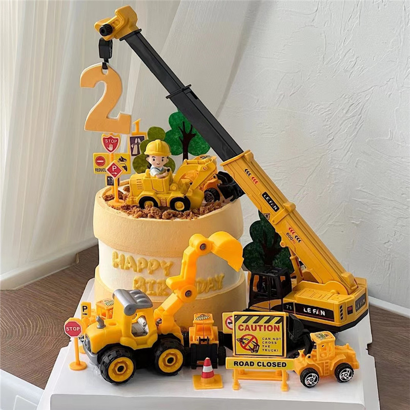 Kids Outdoor Excavator - Bagger Kran Traktor Kuchen Topper Bautechnik