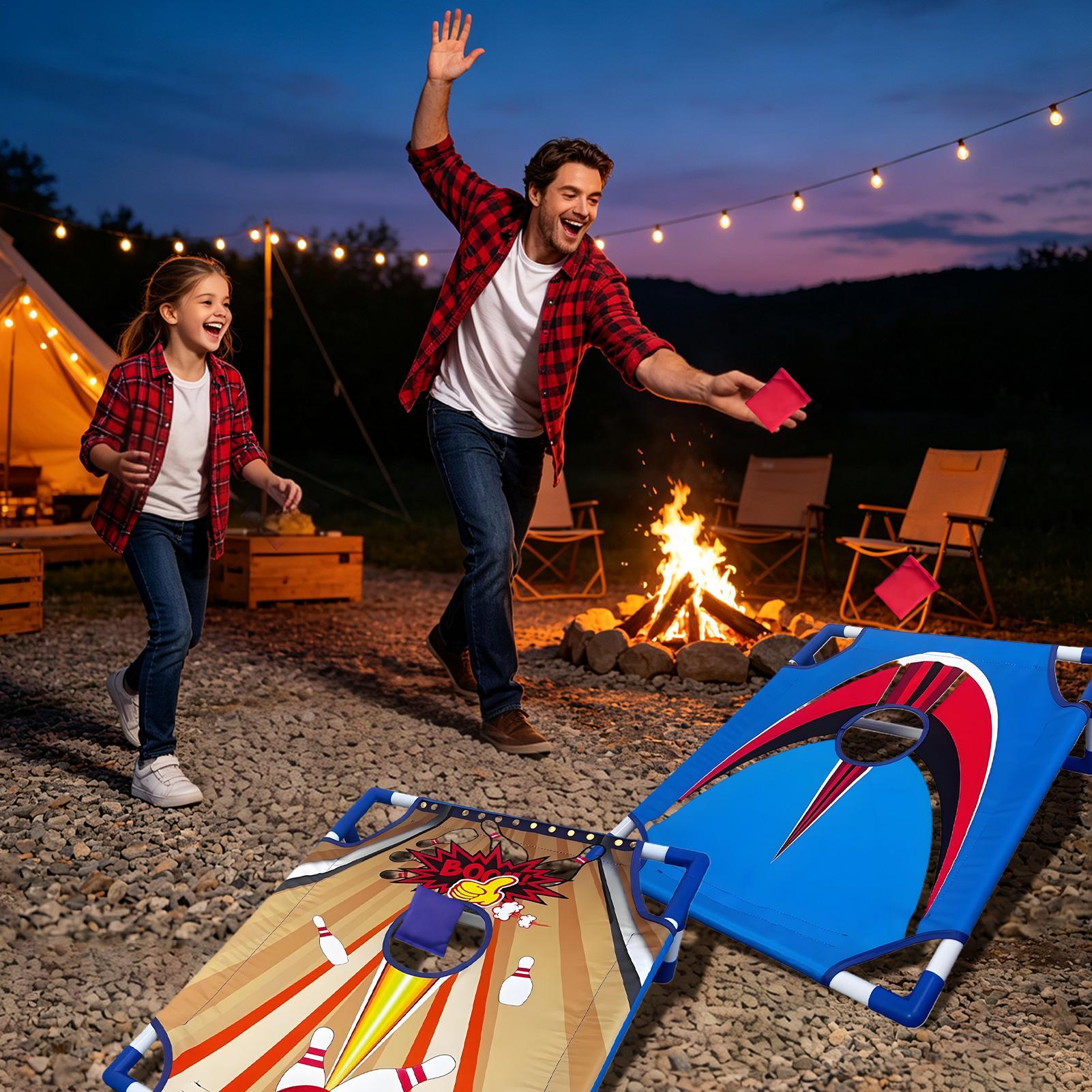 Kids Outdoor Bean Bag - Kinder-Beanbag-Wurfspiel, tragbar, faltbar, lustig, mit Tragetasche,