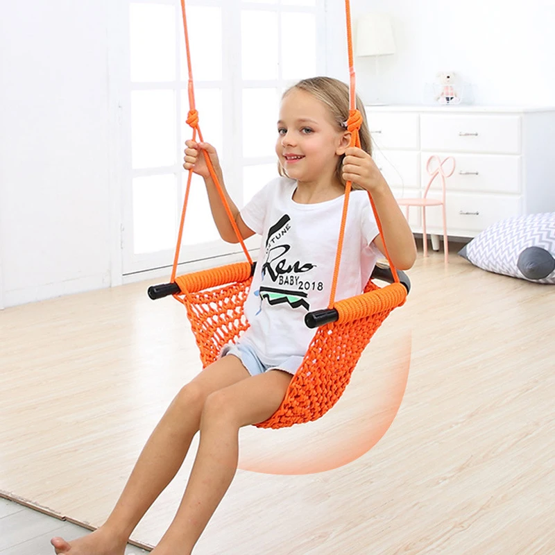 Kids Outdoor Nest Swing - Kinder-Hängematte Nestschaukel Handgewebte Spielplatz-Innenspielzeuge Hof-Netzschaukel Pädagogische