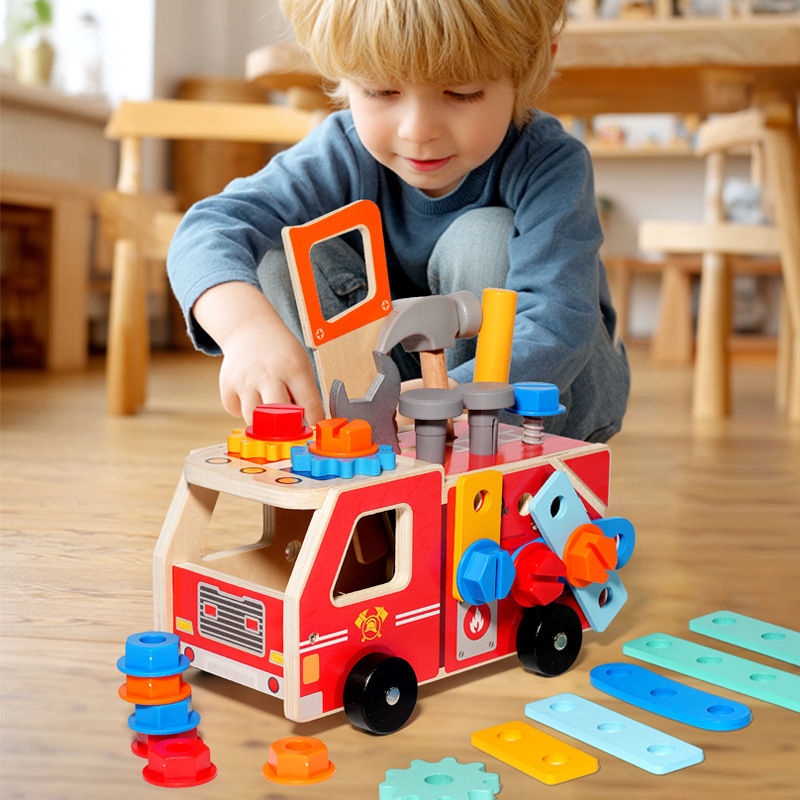 Kids Outdoor Wooden Playset - Kinder Schrauben-Montage-Werkzeugset Kindergarten Simulationsspielzeug zum Zusammenbauen