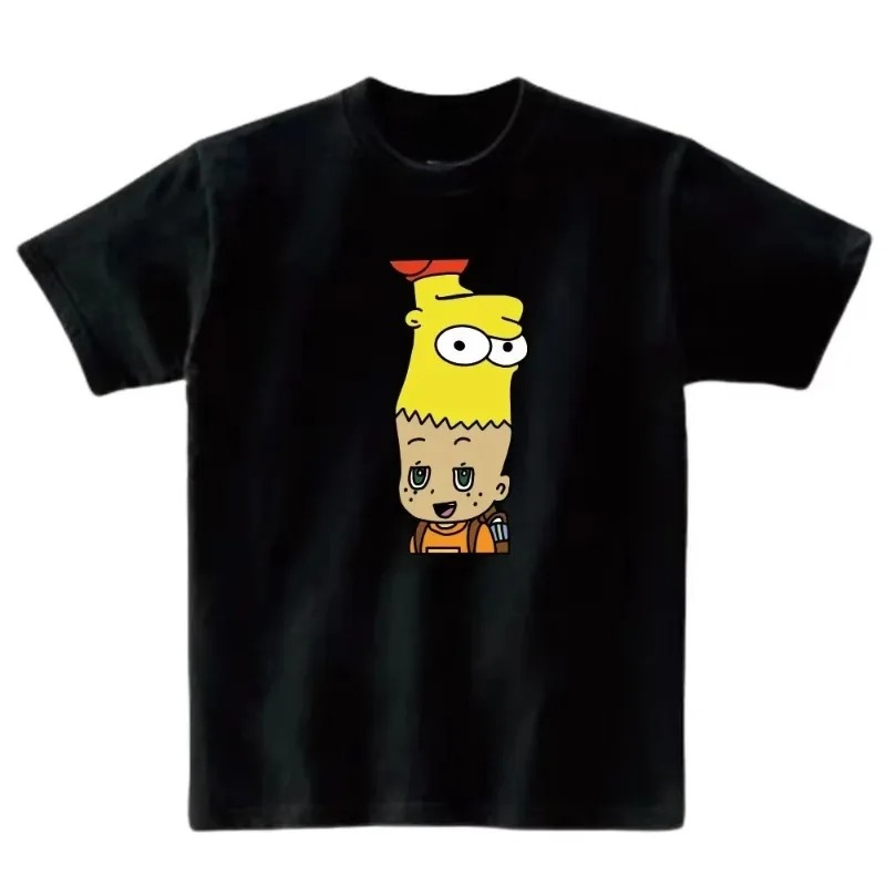 Mini Trampoline Spring - Cartoon-Charakter-Harajuku-Print, Sommer-T-Shirt, schlichtes T-Shirt, Streetwear, kurzärmelig,