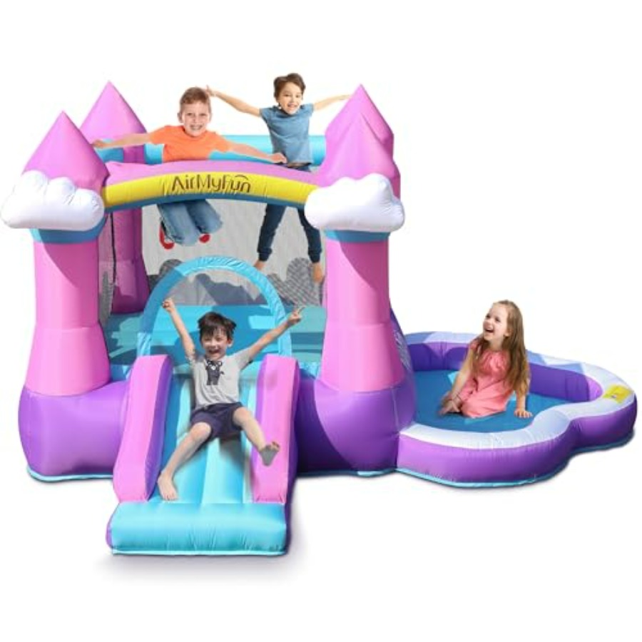 Kids Outdoor Inflatable Water Slide - Rosa aufblasbare Hüpfburg für Kinder von