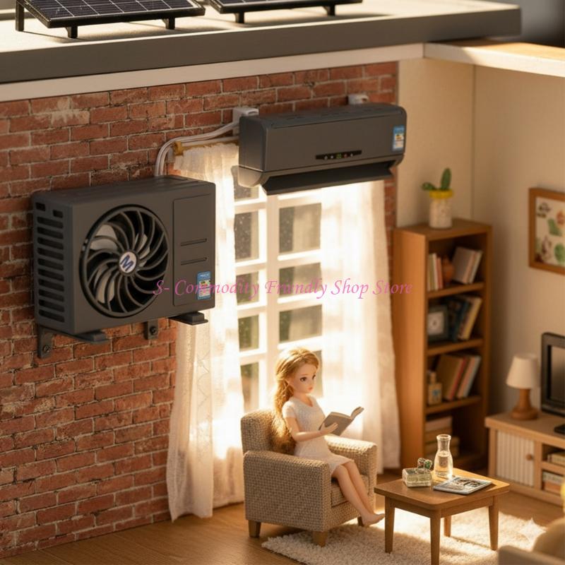 Kids Outdoor Doll House - Interaktives Mini-Solar-Klimagerät-Modell mit sicherer ABS-Konstruktion verbessert