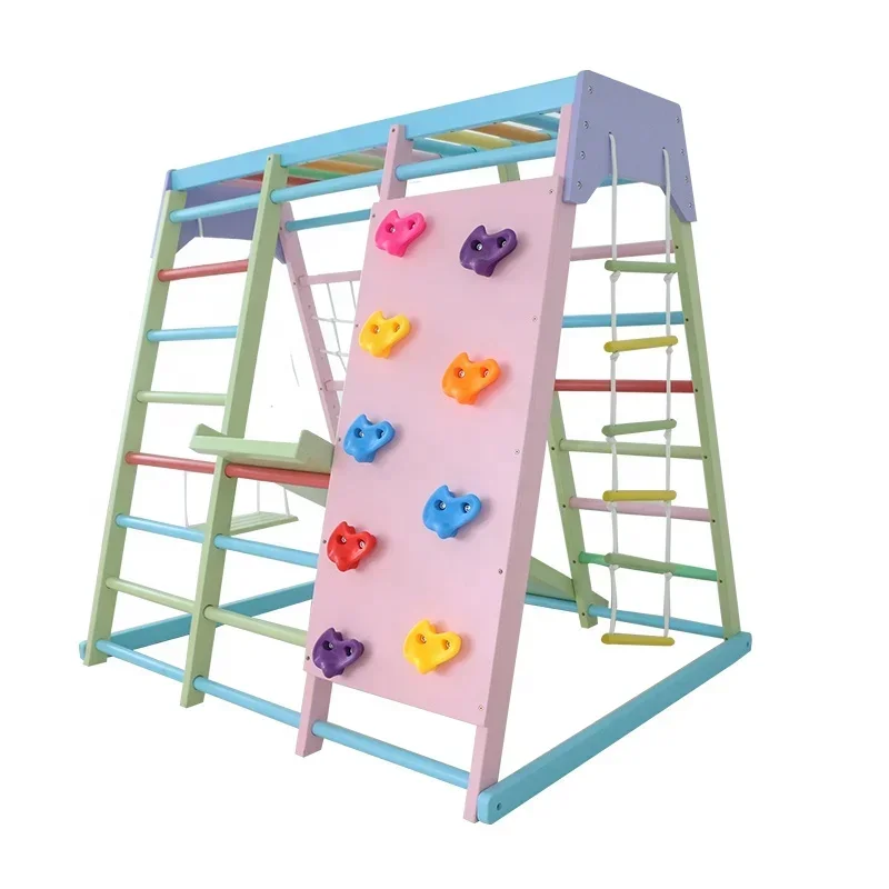 Kids Outdoor Wooden Playset - Kinder-Klettergerüst aus Holz für drinnen mit