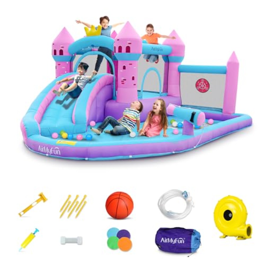 Kids Outdoor Inflatable Water Slide - Aufblasbare Wasserrutsche mit Hüpfburg für Kinder