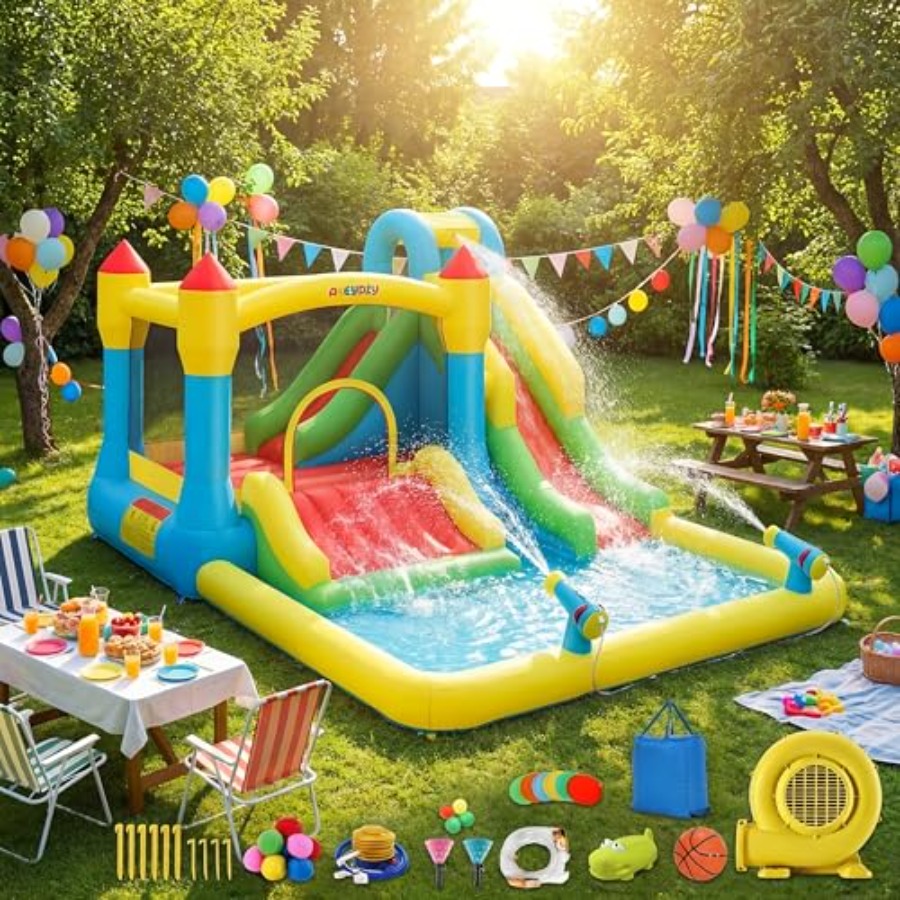 Aufblasbare Wasser-Hüpfburg fü – Kids Outdoor Inflatable Water Slide Bewertung und Preis
