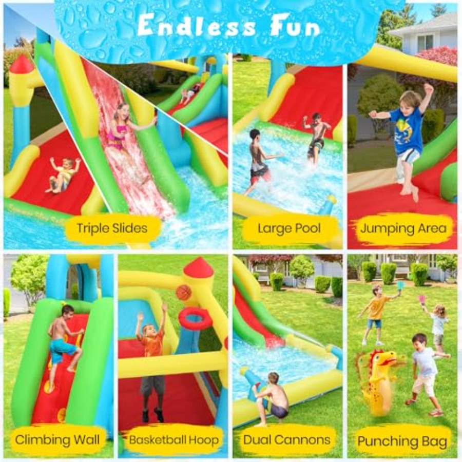 Aufblasbare Wasser-Hüpfburg fü – Kids Outdoor Inflatable Water Slide Bewertung und Preis