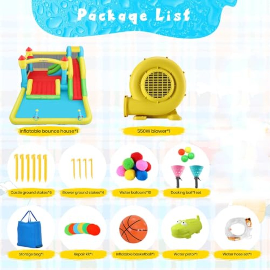 Aufblasbare Wasser-Hüpfburg fü – Kids Outdoor Inflatable Water Slide Bewertung und Preis