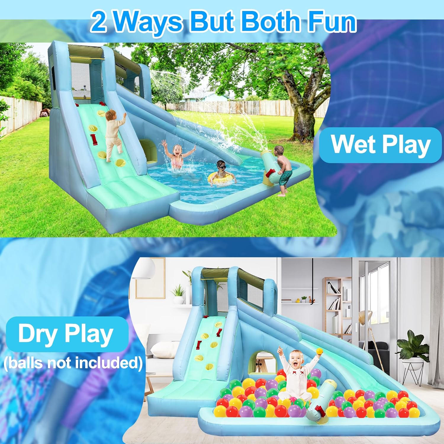 6-in-1 Aufblasbares Kinder-Hüp – Kids Outdoor Inflatable Water Slide Bewertung und Preis