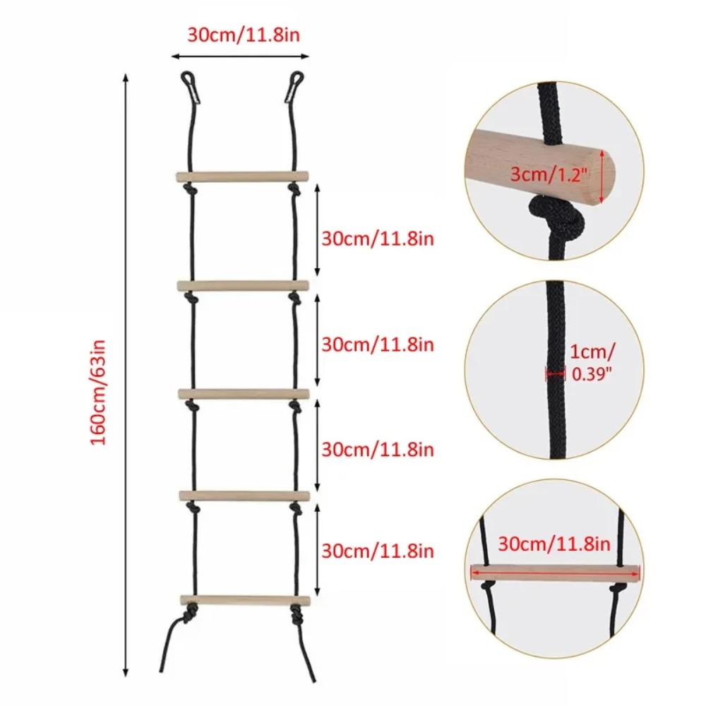 Kletterseil-Leiter für Kinder, – Kids Outdoor Wooden Playset Bewertung und Preis
