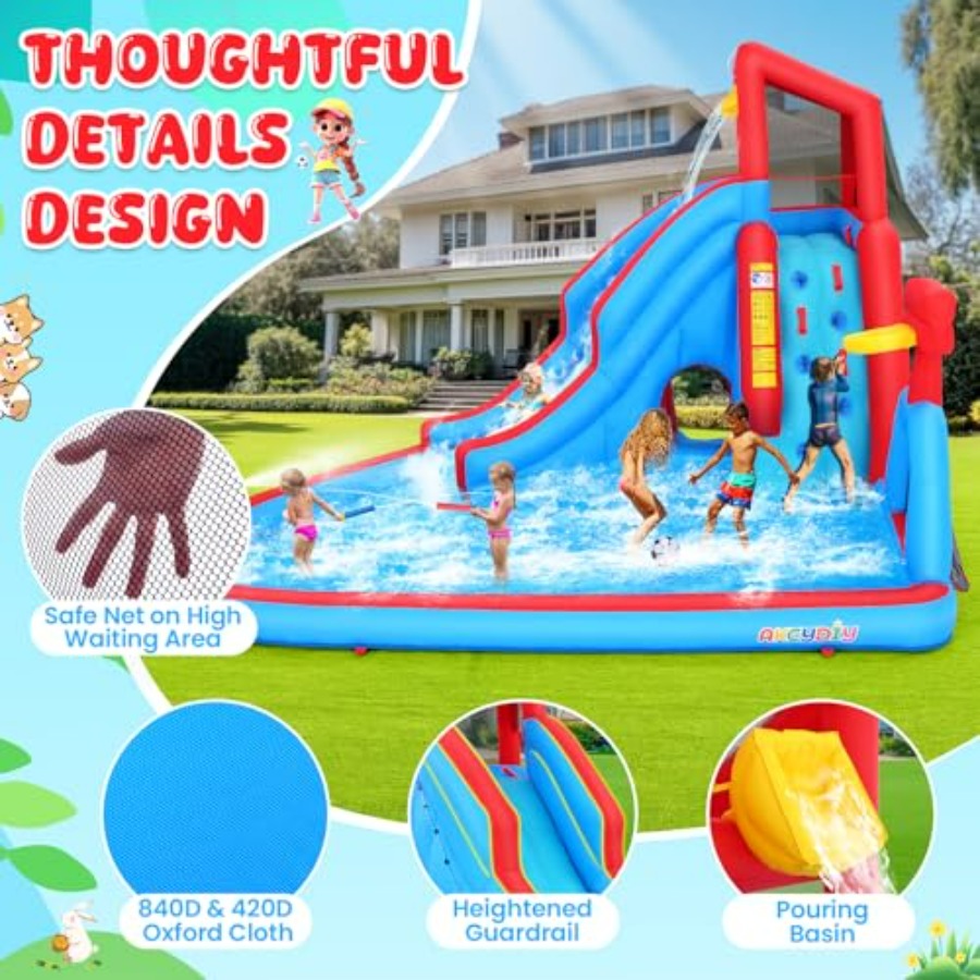Aufblasbare Wasserrutsche mit  – Kids Outdoor Inflatable Water Slide Bewertung und Preis
