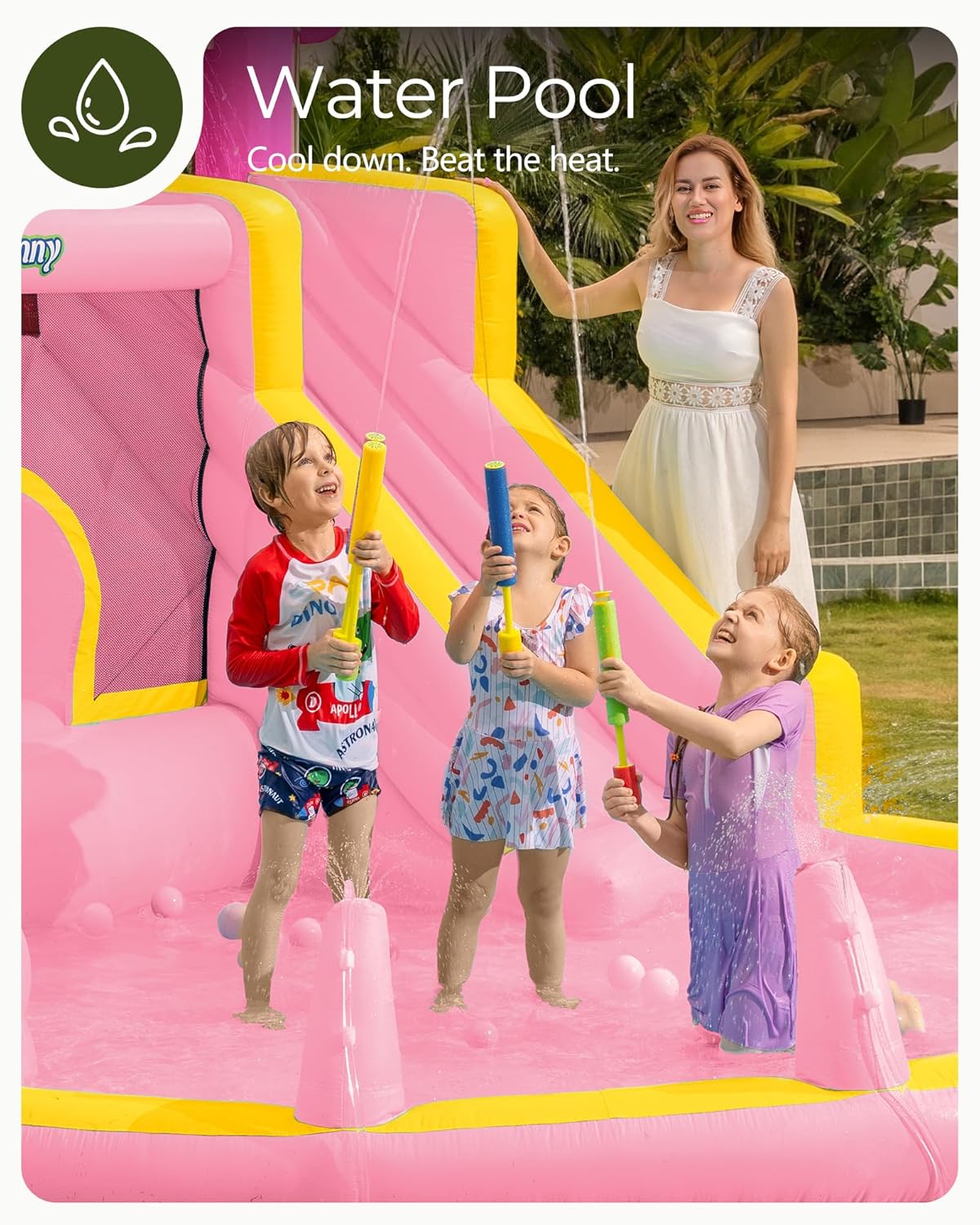 Rosa Aufblasbare Wasserrutsche – Kids Outdoor Inflatable Water Slide Bewertung und Preis