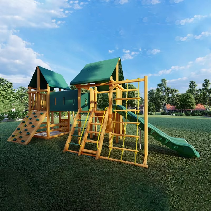 Großer Holzturm Vergnügungspar – Kids Outdoor Wooden Playset Bewertung und Preis