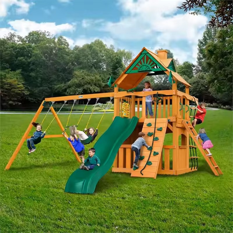 Großer Holzturm Vergnügungspar – Kids Outdoor Wooden Playset Bewertung und Preis