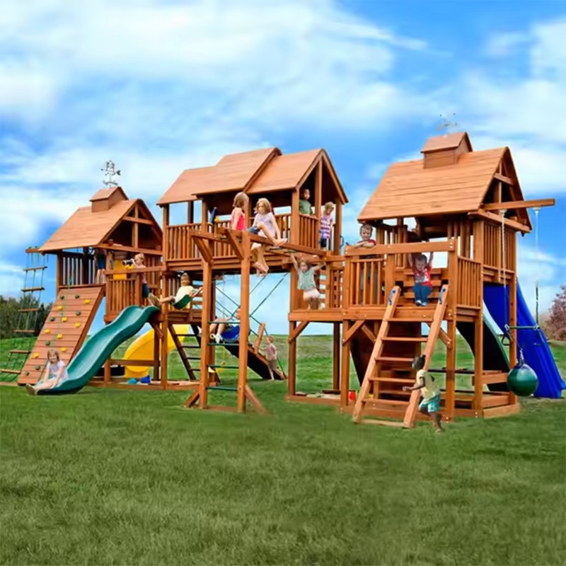 Großer Holzturm Vergnügungspar – Kids Outdoor Wooden Playset Bewertung und Preis