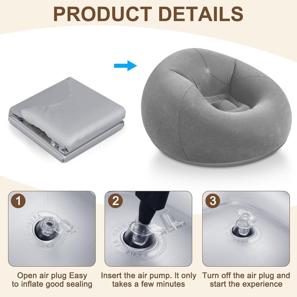 Aufblasbare Sitzsäcke, Graues  – Kids Outdoor Bean Bag Bewertung und Preis
