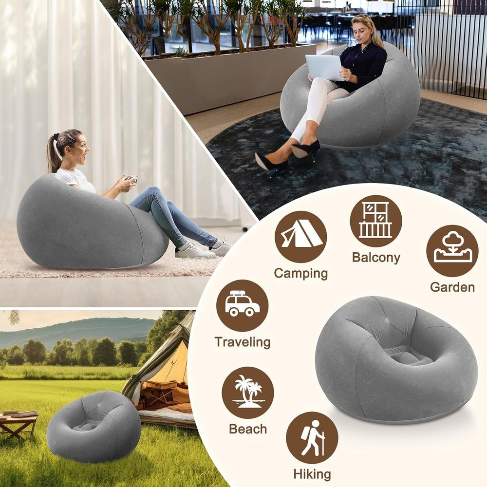 Aufblasbare Sitzsäcke, Graues  – Kids Outdoor Bean Bag Bewertung und Preis