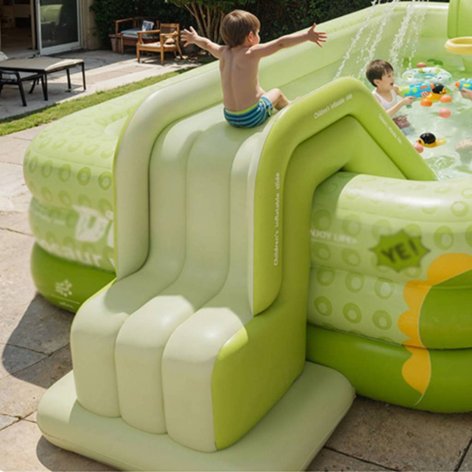 Aufblasbare Poolrutsche Faltba – Kids Outdoor Inflatable Water Slide Bewertung und Preis