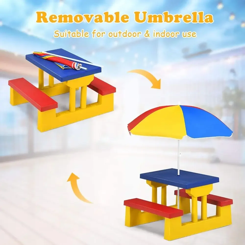 Mehrfarbiges Outdoor-Kinder-Pi – Kids Outdoor Bench With Umbrella Bewertung und Preis
