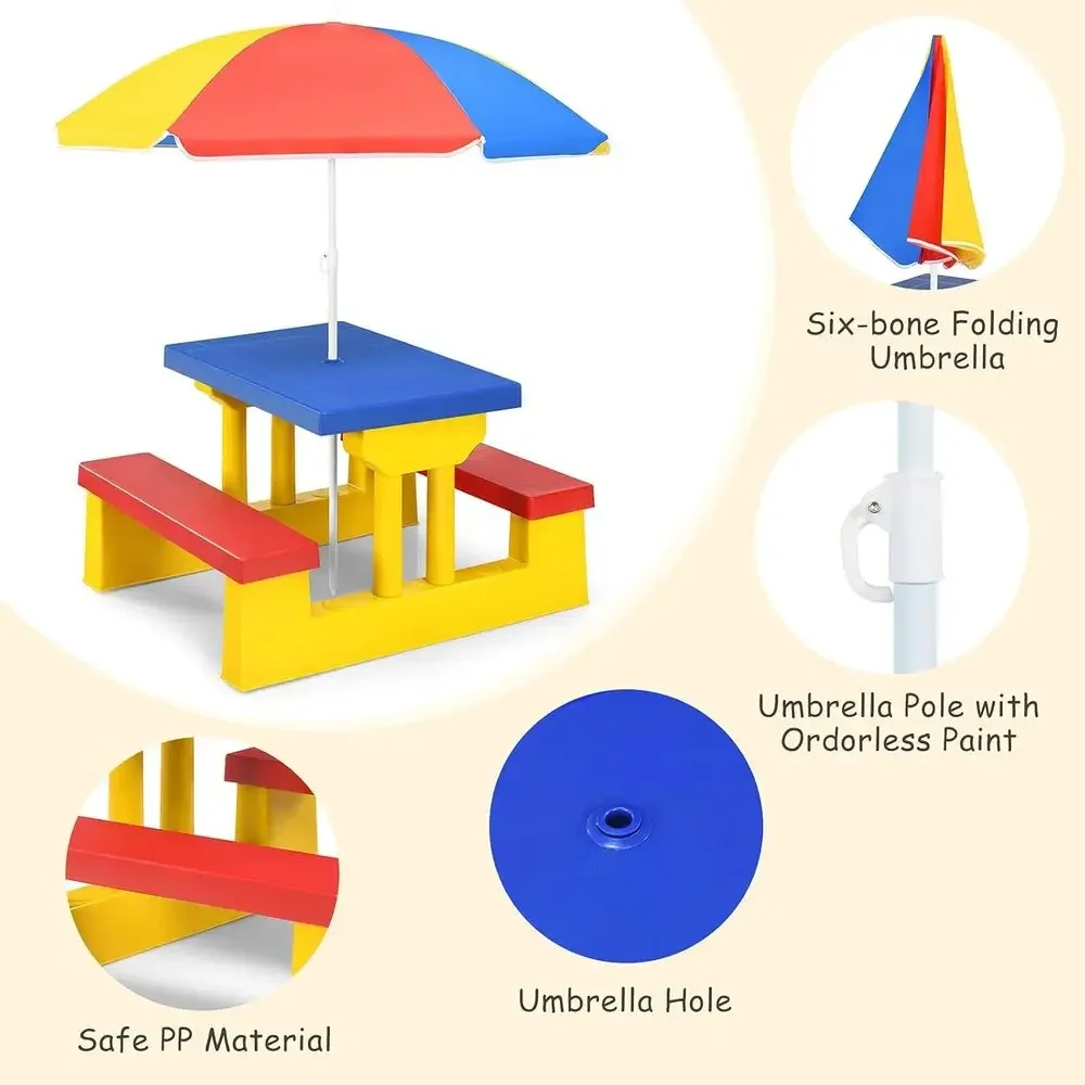Mehrfarbiges Outdoor-Kinder-Pi – Kids Outdoor Bench With Umbrella Bewertung und Preis