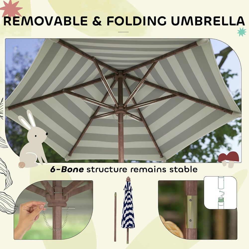 Qaba Kinder-Picknicktisch, Out – Kids Outdoor Bench With Umbrella Bewertung und Preis