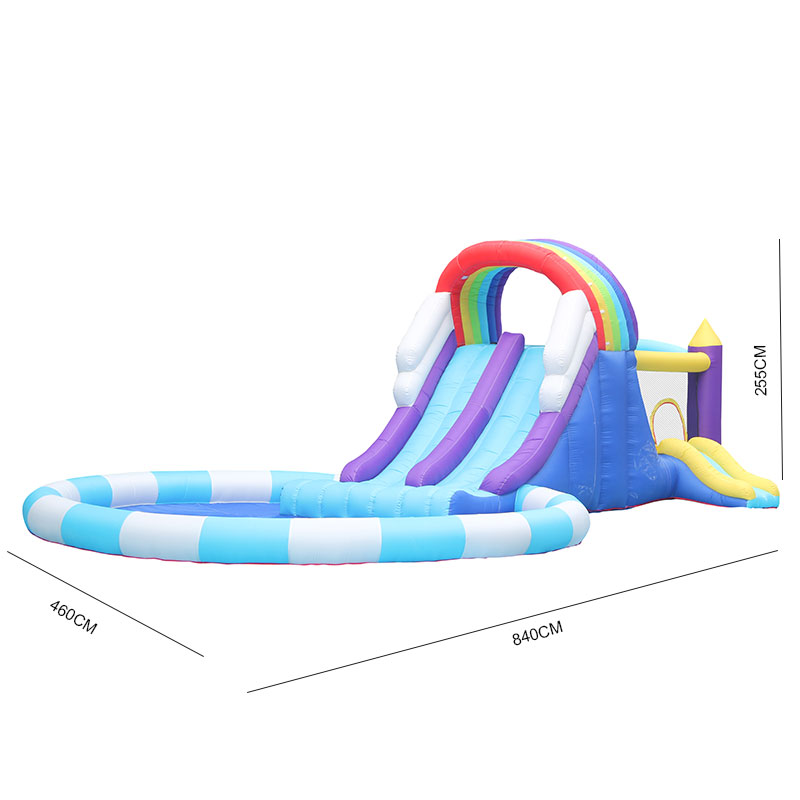 Riesige Regenbogen-Aufblasbare – Kids Outdoor Inflatable Water Slide Bewertung und Preis
