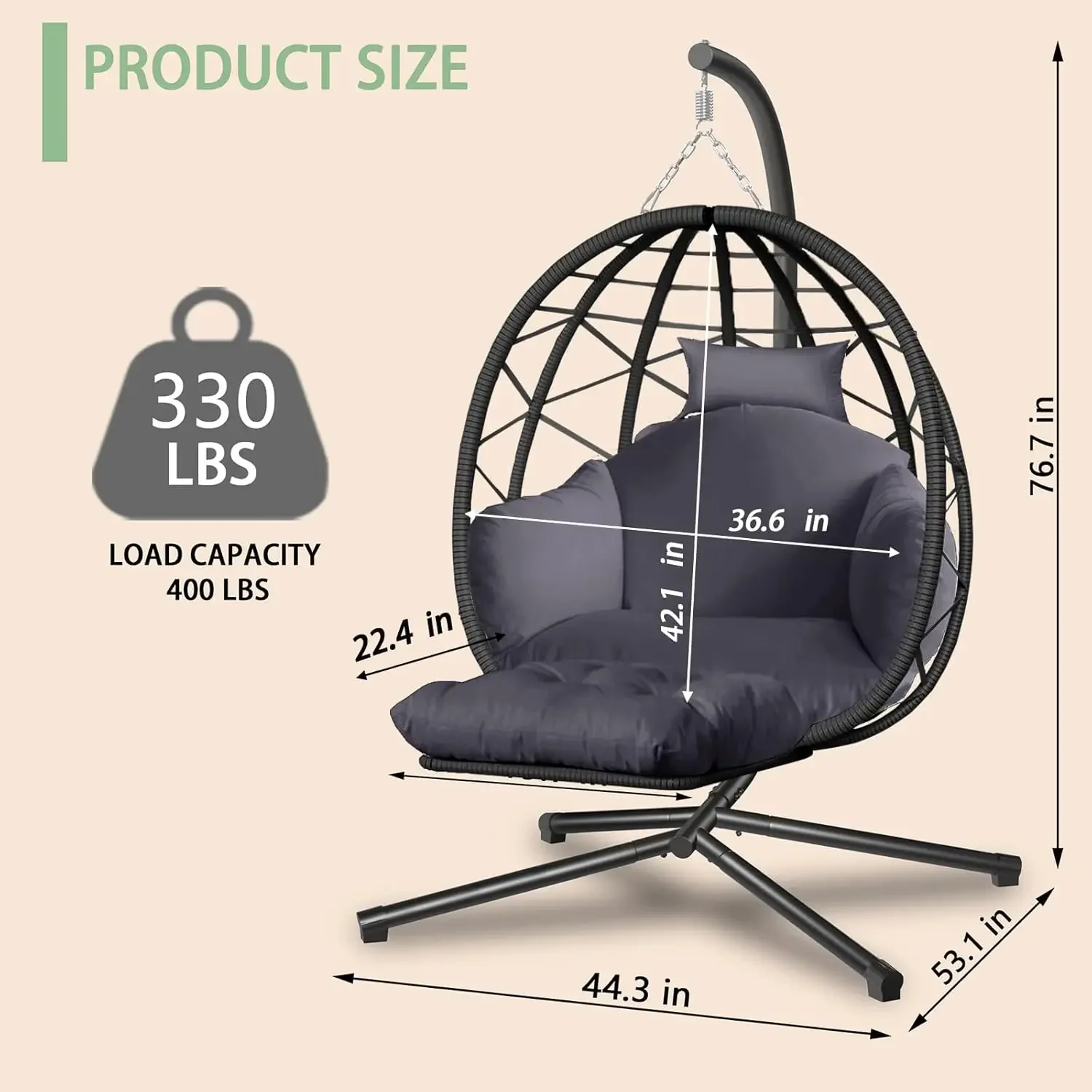 Hängesessel mit Ständer und Be – Kids Outdoor Egg Chair Bewertung und Preis