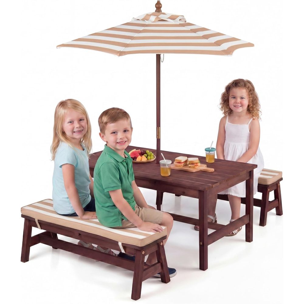 Kinder-Picknicktisch, große 42 – Kids Outdoor Bench With Umbrella Bewertung und Preis