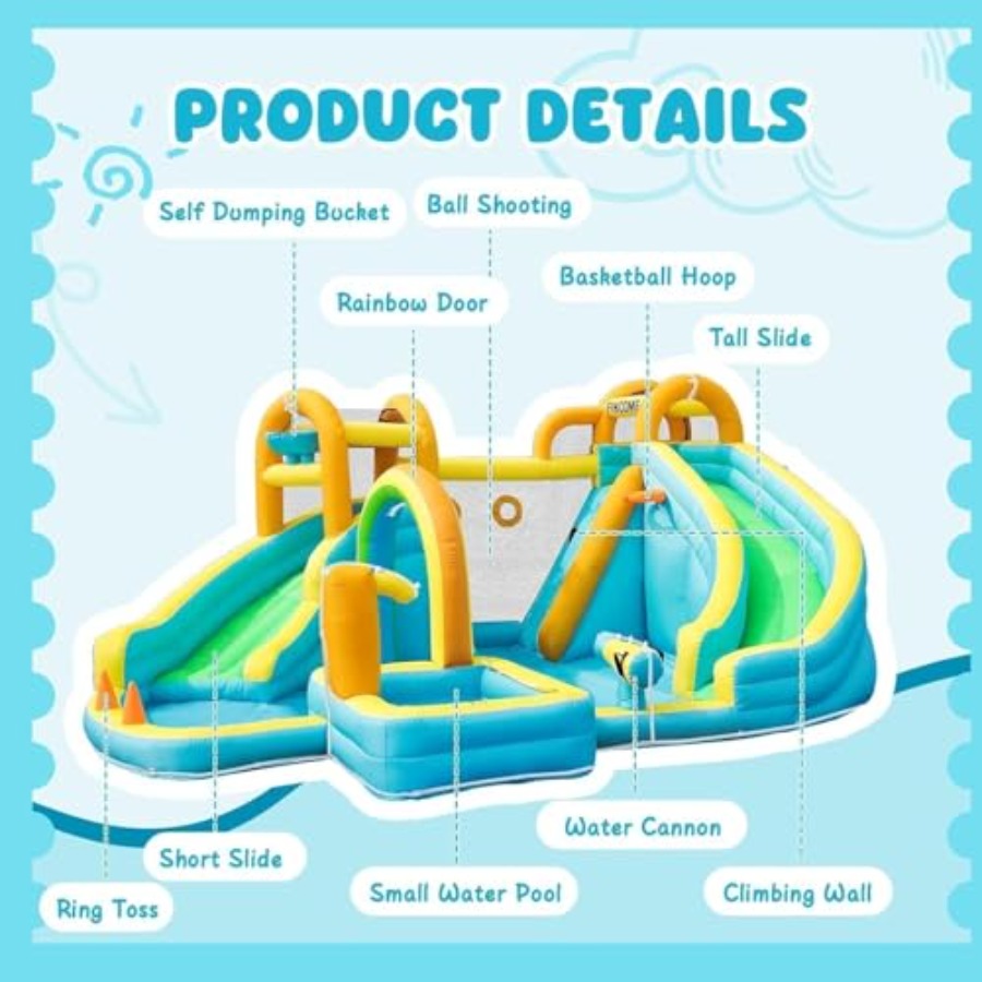 Aufblasbarer Wasserrutschenpar – Kids Outdoor Inflatable Water Slide Bewertung und Preis