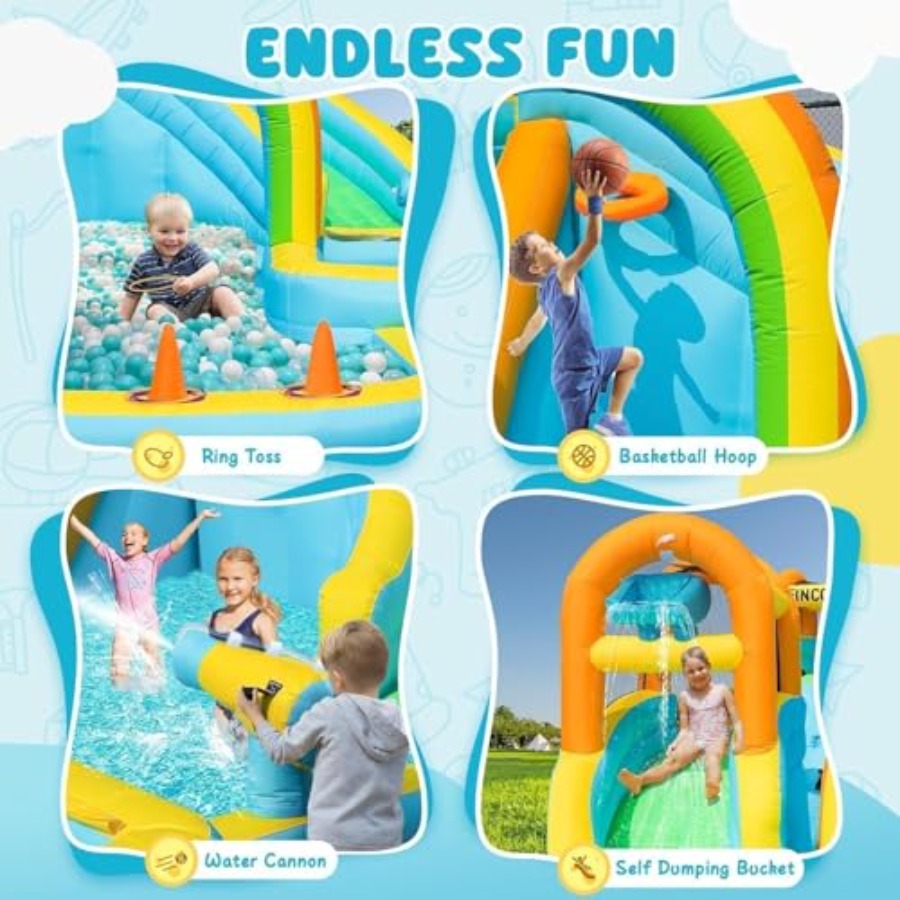 Aufblasbarer Wasserrutschenpar – Kids Outdoor Inflatable Water Slide Bewertung und Preis