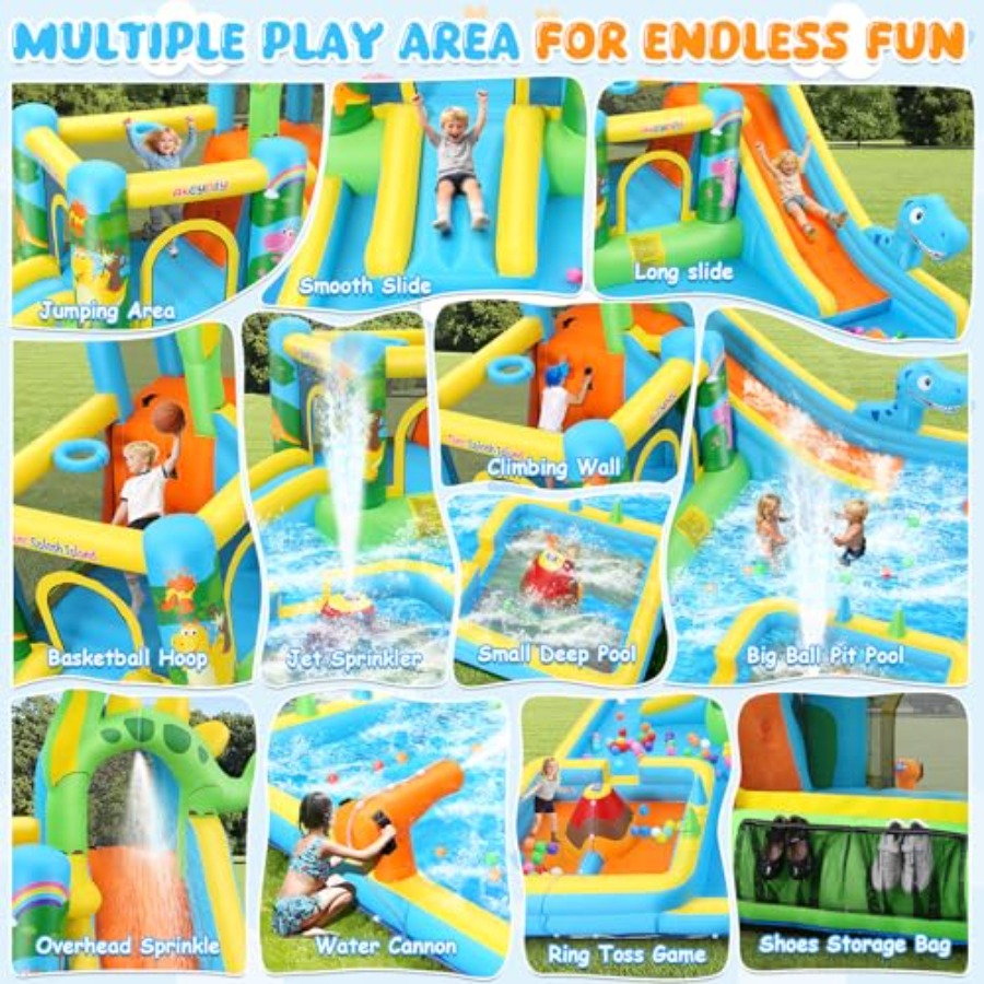 Aufblasbare Wasserrutsche für  – Kids Outdoor Inflatable Water Slide Bewertung und Preis