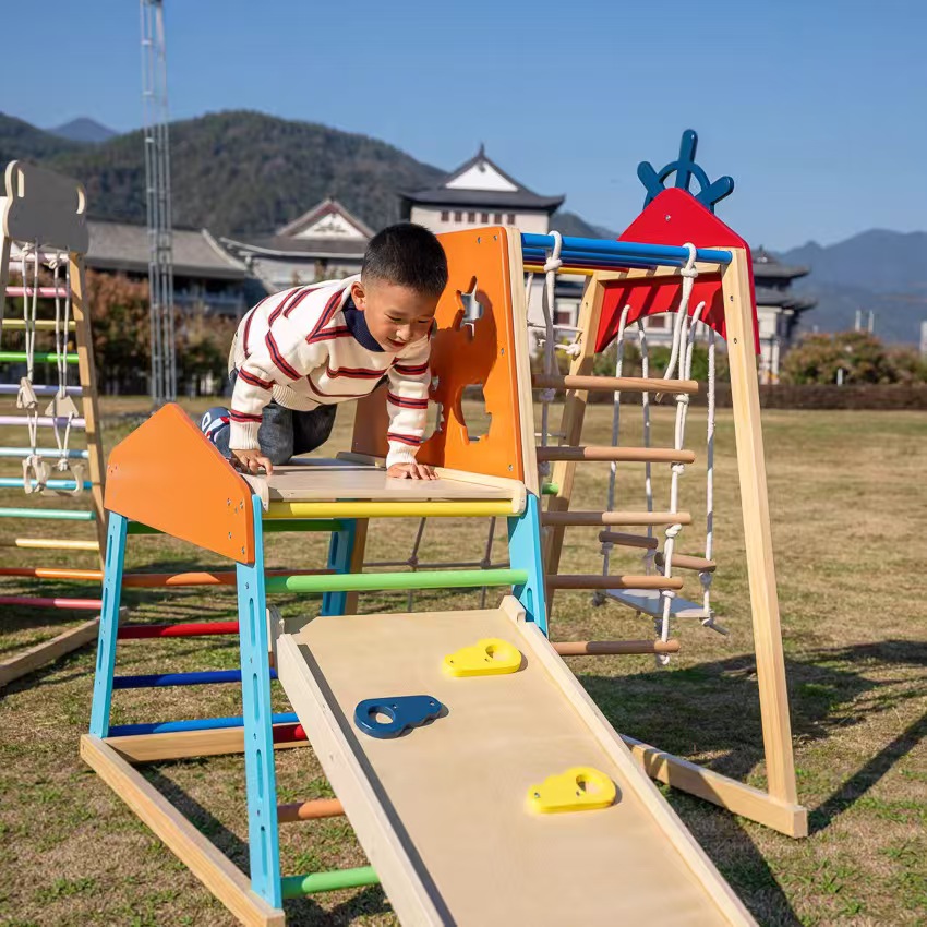 Großes Massivholz-Klettergerüs – Kids Outdoor Wooden Playset Bewertung und Preis