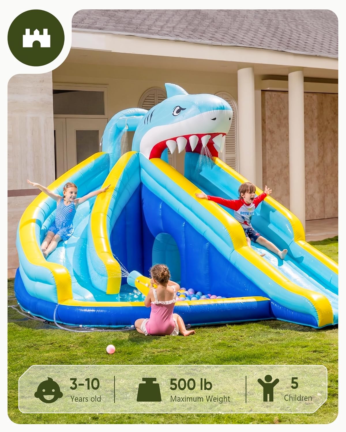 Aufblasbare Wasserrutsche mit  – Kids Outdoor Inflatable Water Slide Bewertung und Preis