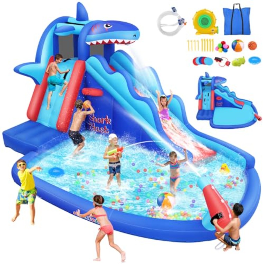 Aufblasbare Wasserrutsche mit  – Kids Outdoor Inflatable Water Slide Bewertung und Preis
