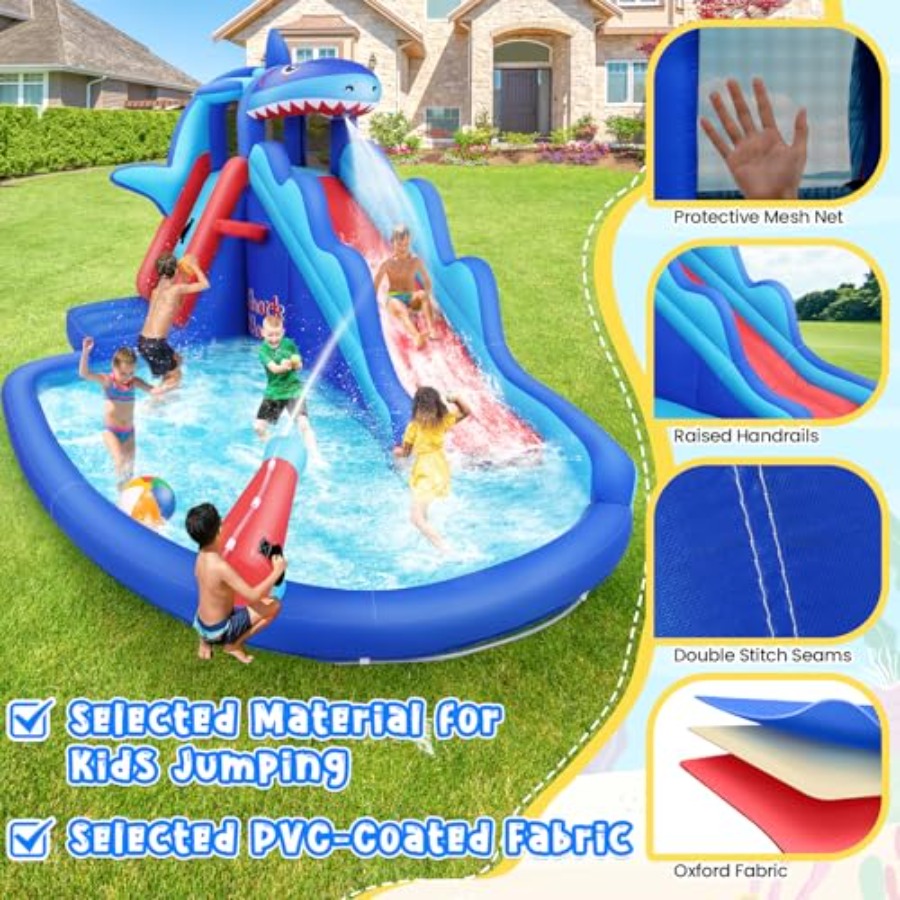 Aufblasbare Wasserrutsche mit  – Kids Outdoor Inflatable Water Slide Bewertung und Preis
