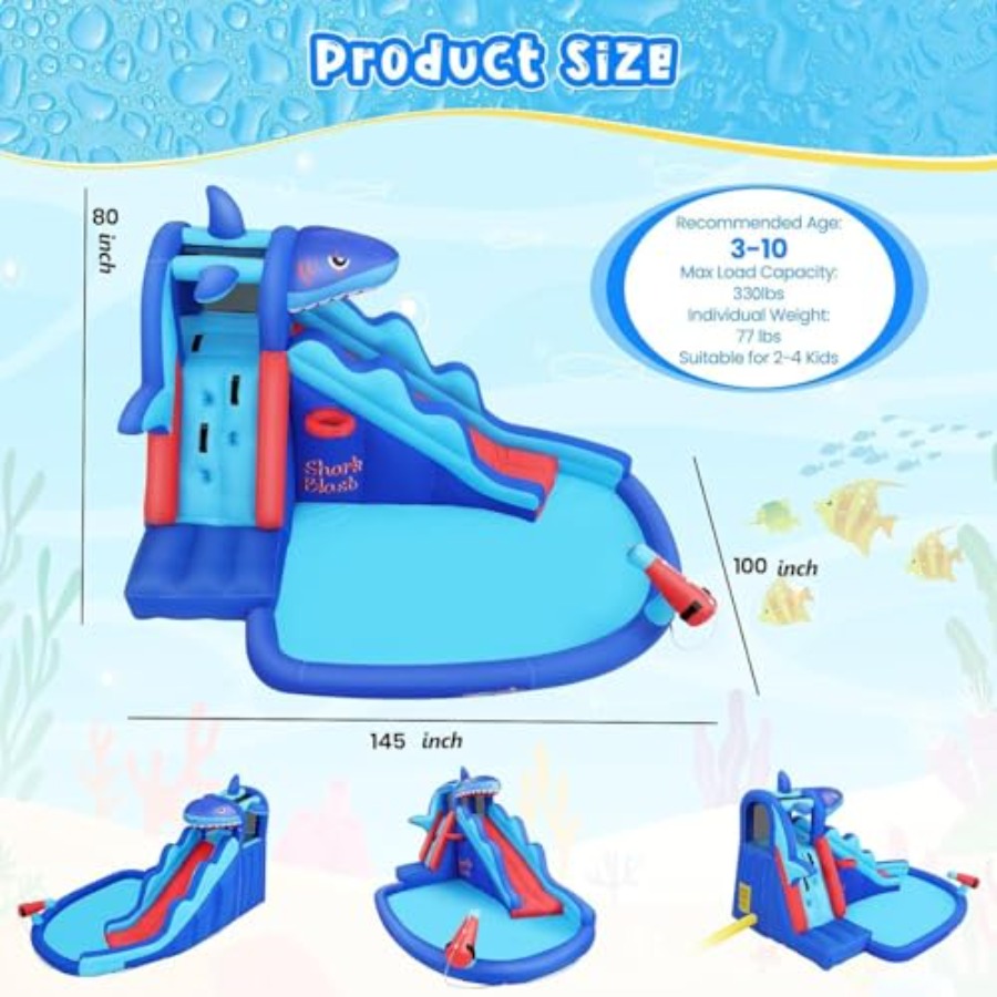 Aufblasbare Wasserrutsche mit  – Kids Outdoor Inflatable Water Slide Bewertung und Preis