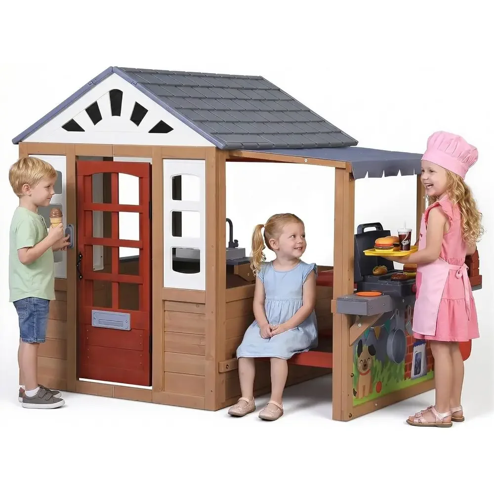 Kinder-Holzspielhaus für drauß – Kids Outdoor Wooden Playset Bewertung und Preis