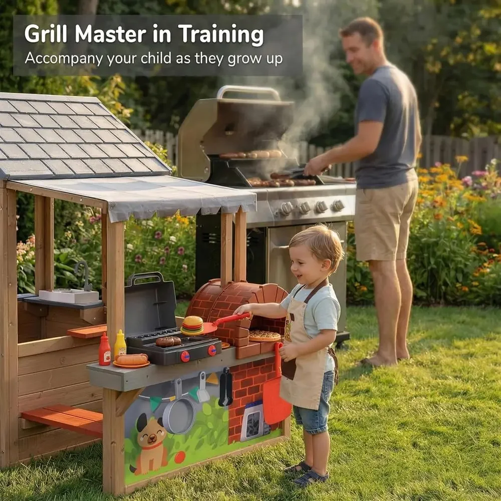 Kinder-Holzspielhaus für drauß – Kids Outdoor Wooden Playset Bewertung und Preis