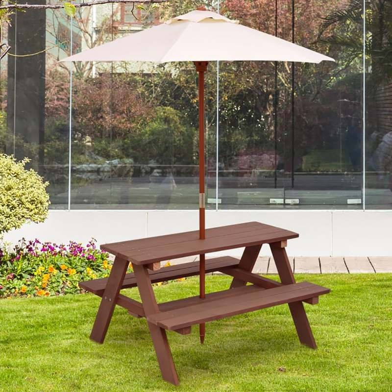 Outdoor 4-Sitzer Kinder-Pickni – Kids Outdoor Bench With Umbrella Bewertung und Preis