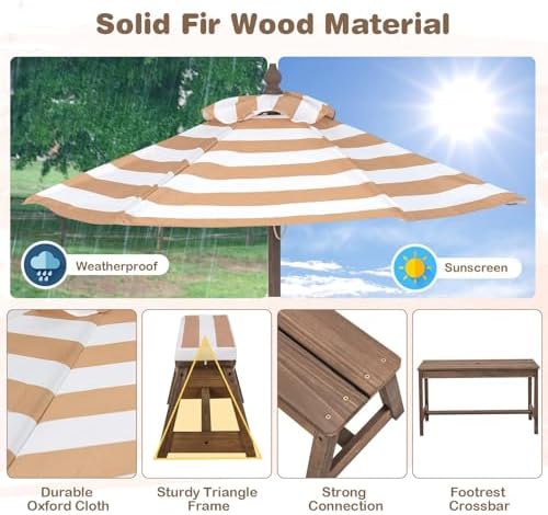 Kinder-Picknicktisch, Outdoor- – Kids Outdoor Bench With Umbrella Bewertung und Preis
