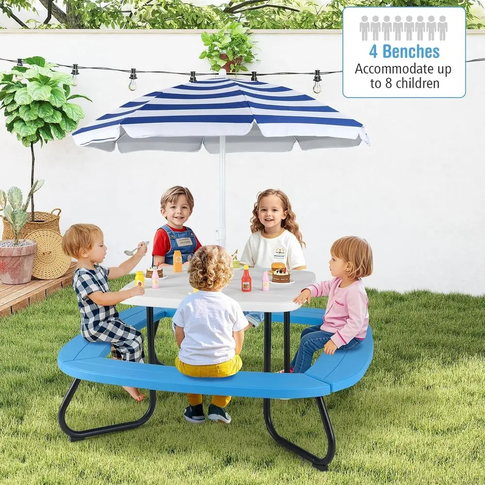 8-Personen Kinder-Picknicktisc – Kids Outdoor Bench With Umbrella Bewertung und Preis