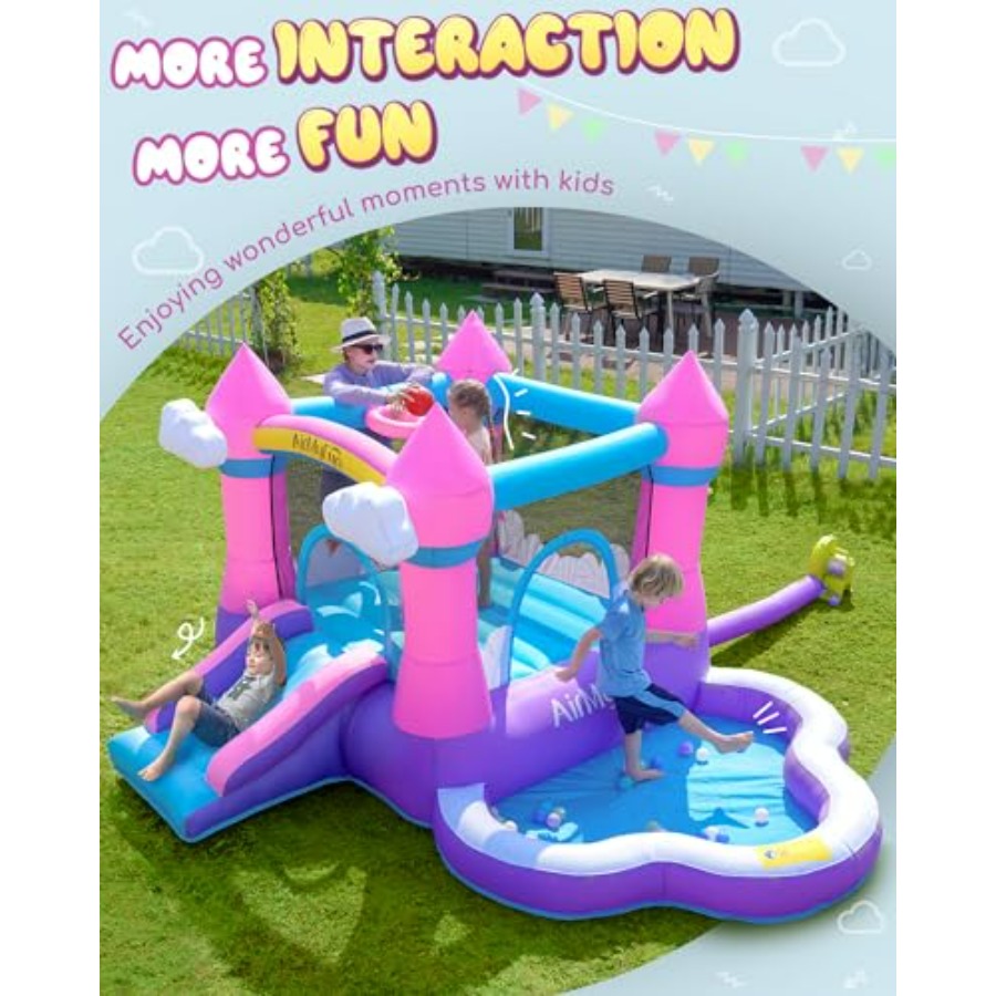Rosa aufblasbare Hüpfburg für  – Kids Outdoor Inflatable Water Slide Bewertung und Preis