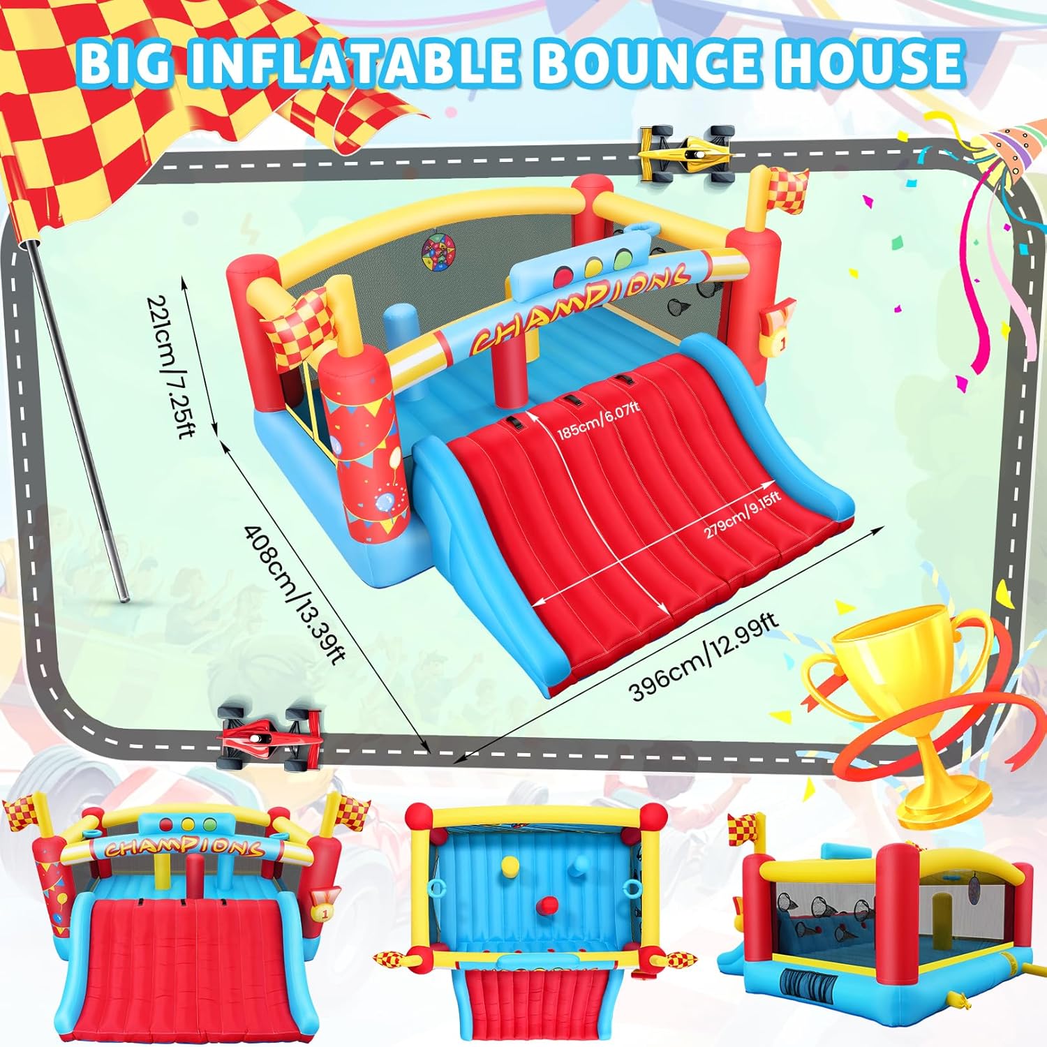 Großes Aufblasbares Hüpfhaus f – Outdoor Games For Kids Bewertung und Preis