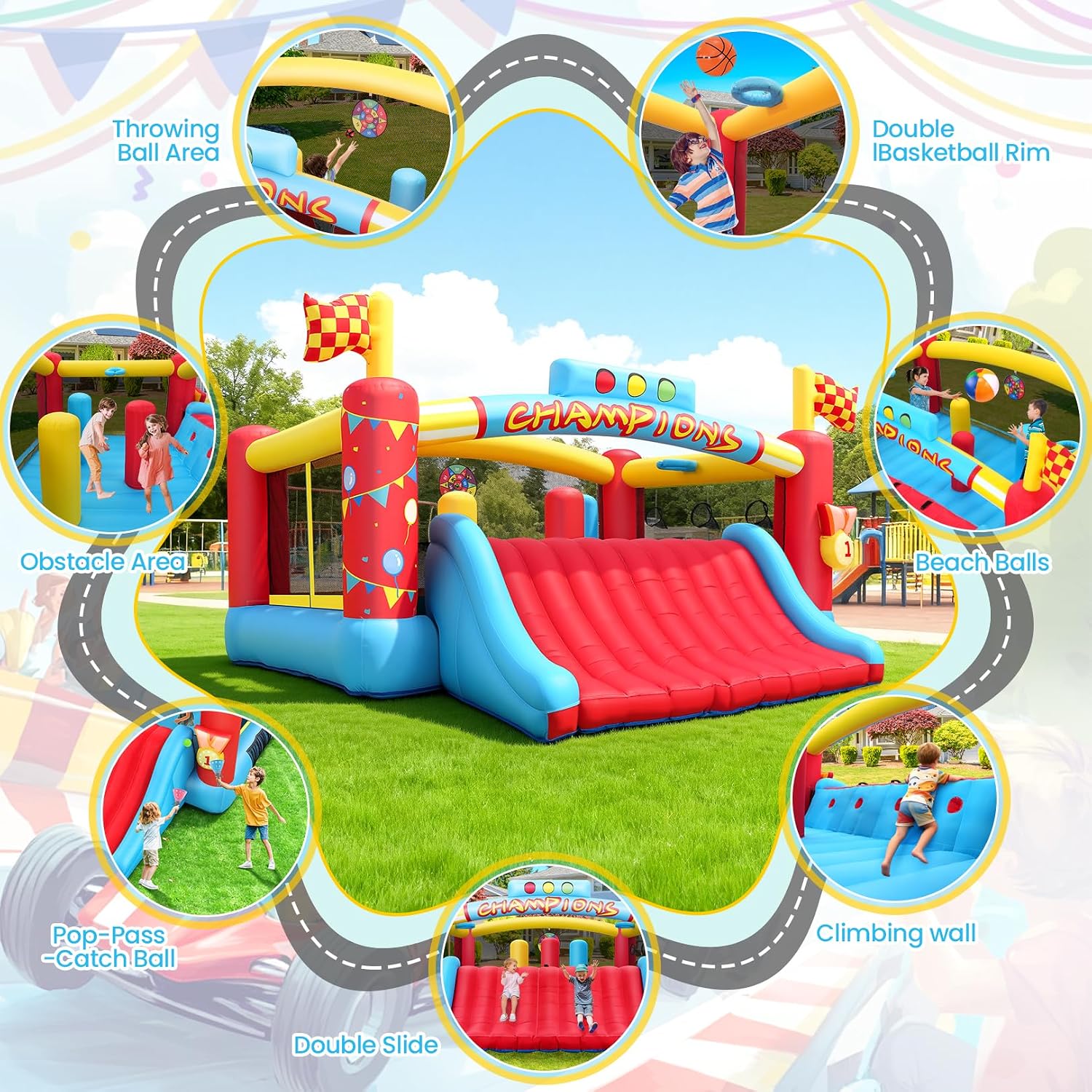 Großes Aufblasbares Hüpfhaus f – Outdoor Games For Kids Bewertung und Preis