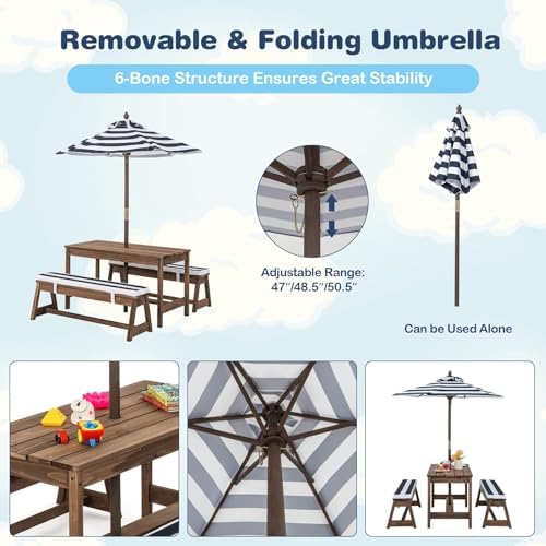 Kinder-Picknicktisch, Outdoor- – Kids Outdoor Bench With Umbrella Bewertung und Preis