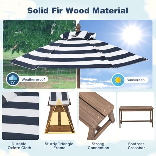 Kinder-Picknicktisch, Outdoor- – Kids Outdoor Bench With Umbrella Bewertung und Preis