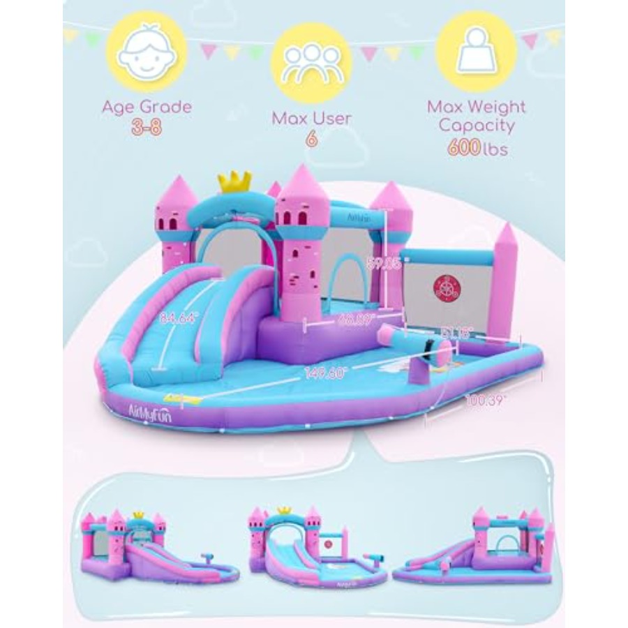 Aufblasbare Wasserrutsche mit  – Kids Outdoor Inflatable Water Slide Bewertung und Preis