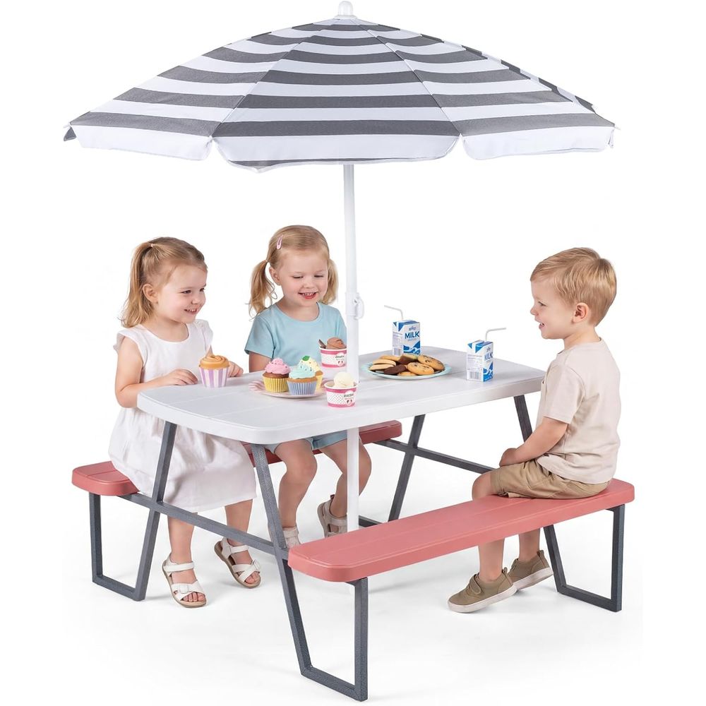 Kinder-Picknicktisch, Outdoor- – Kids Outdoor Bench With Umbrella Bewertung und Preis